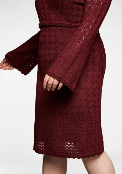 Strickkleid im Ajourmuster und in Wickeloptik<sheego New
