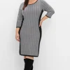 Strickkleid im Fischgrätmuster, mit Kontrastdetails<sheego Hot