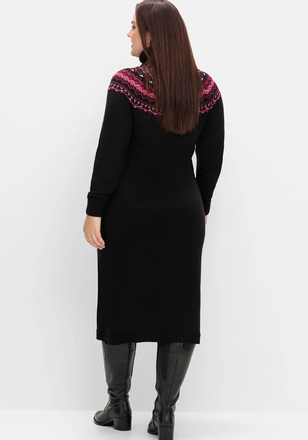Strickkleid mit Rollkragen und Norwegermuster<sheego Hot