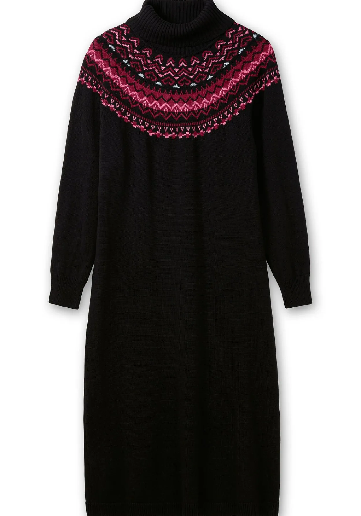 Strickkleid mit Rollkragen und Norwegermuster<sheego Hot