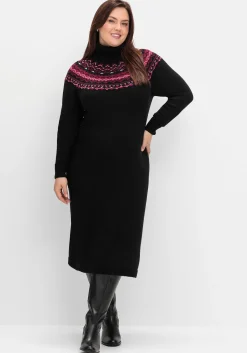 Strickkleid mit Rollkragen und Norwegermuster<sheego Hot