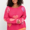 Strickpullover mit Herz-Intarsien, im Oversized-Schnitt<sheego loves miss goodlife Clearance