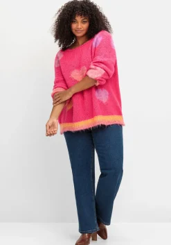 Strickpullover mit Herz-Intarsien, im Oversized-Schnitt<sheego loves miss goodlife Clearance