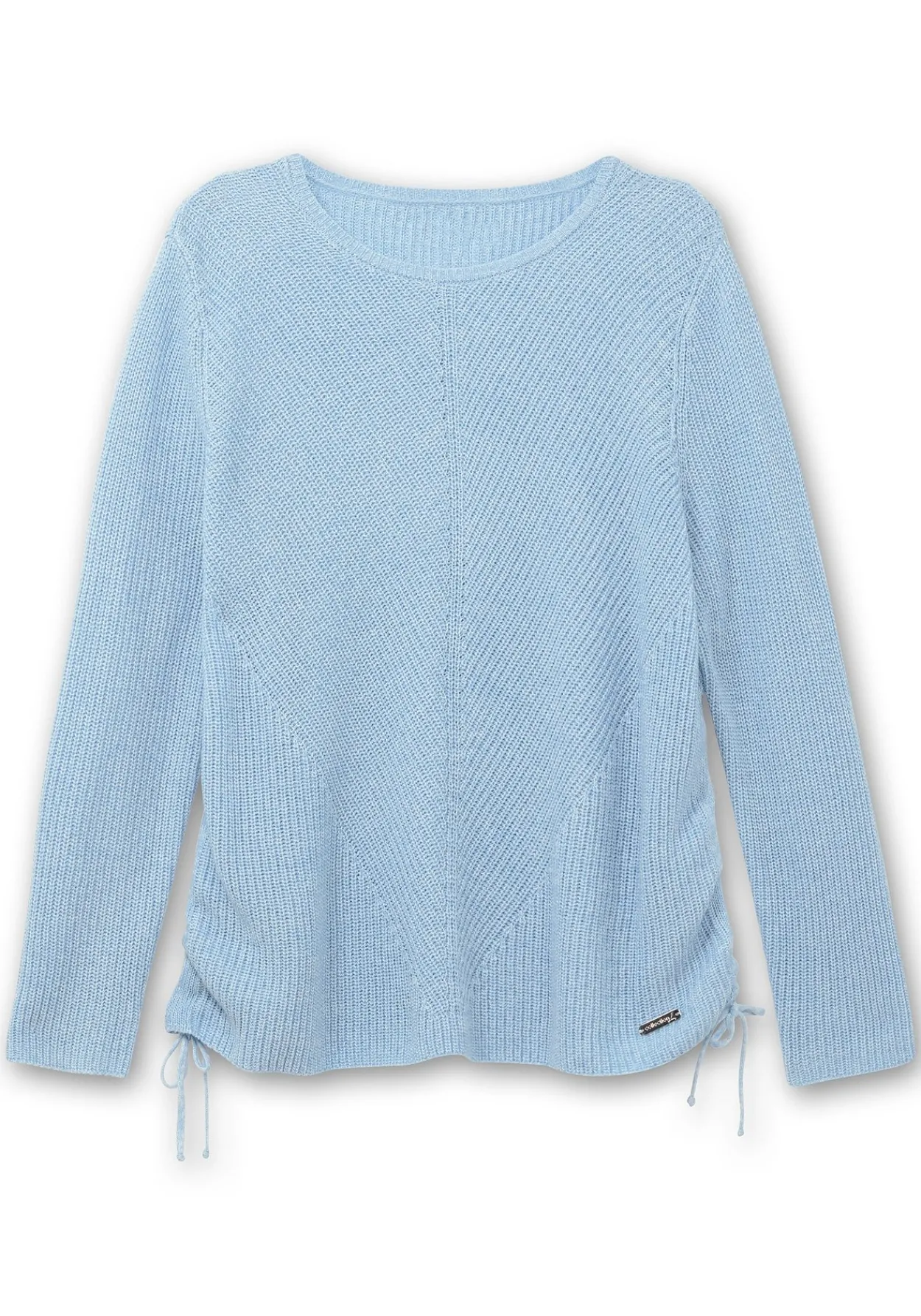 Strickpullover mit Rippmuster und Raffung seitlich<sheego Outlet