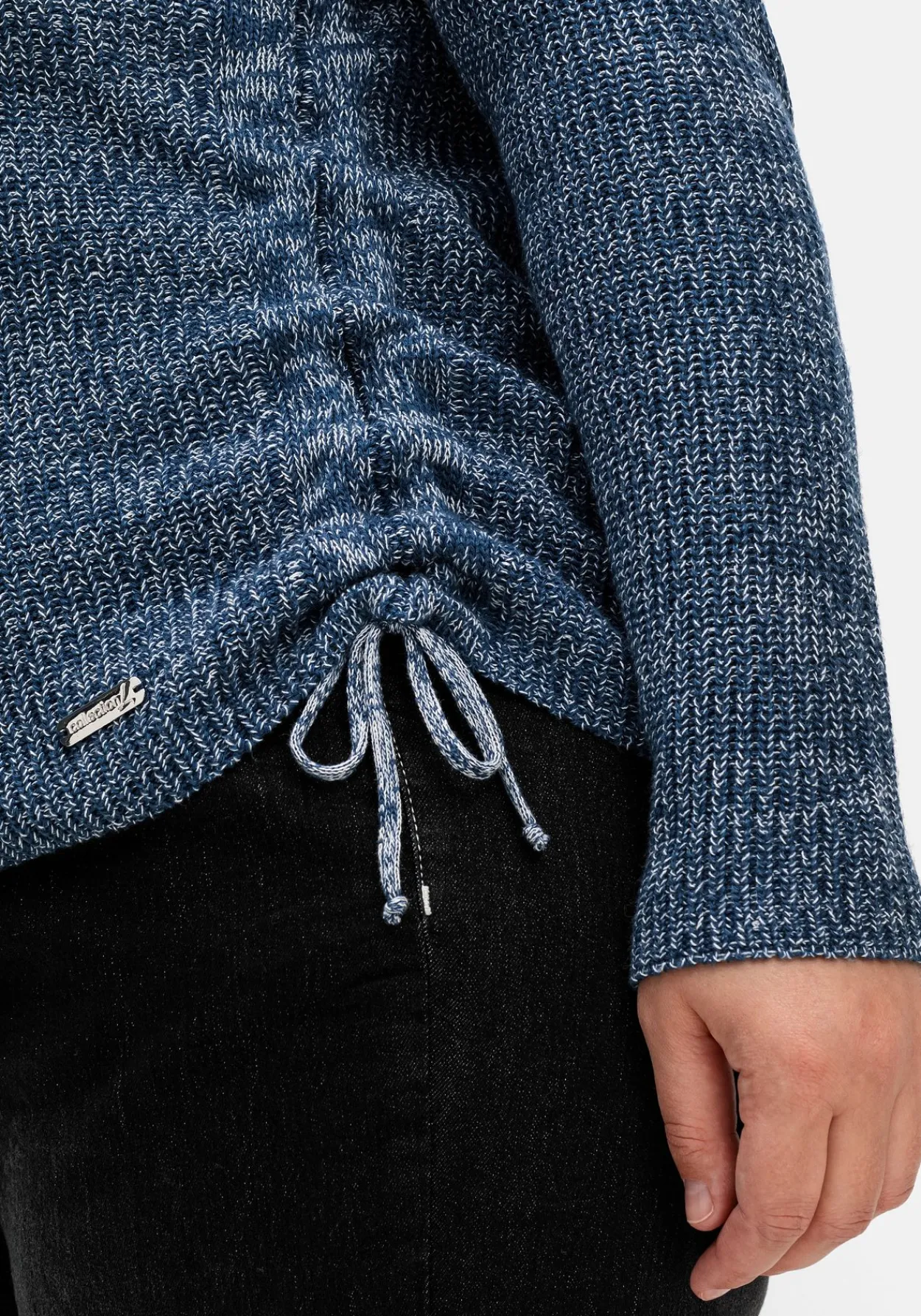 Strickpullover mit Rippmuster und Raffung seitlich<sheego Online