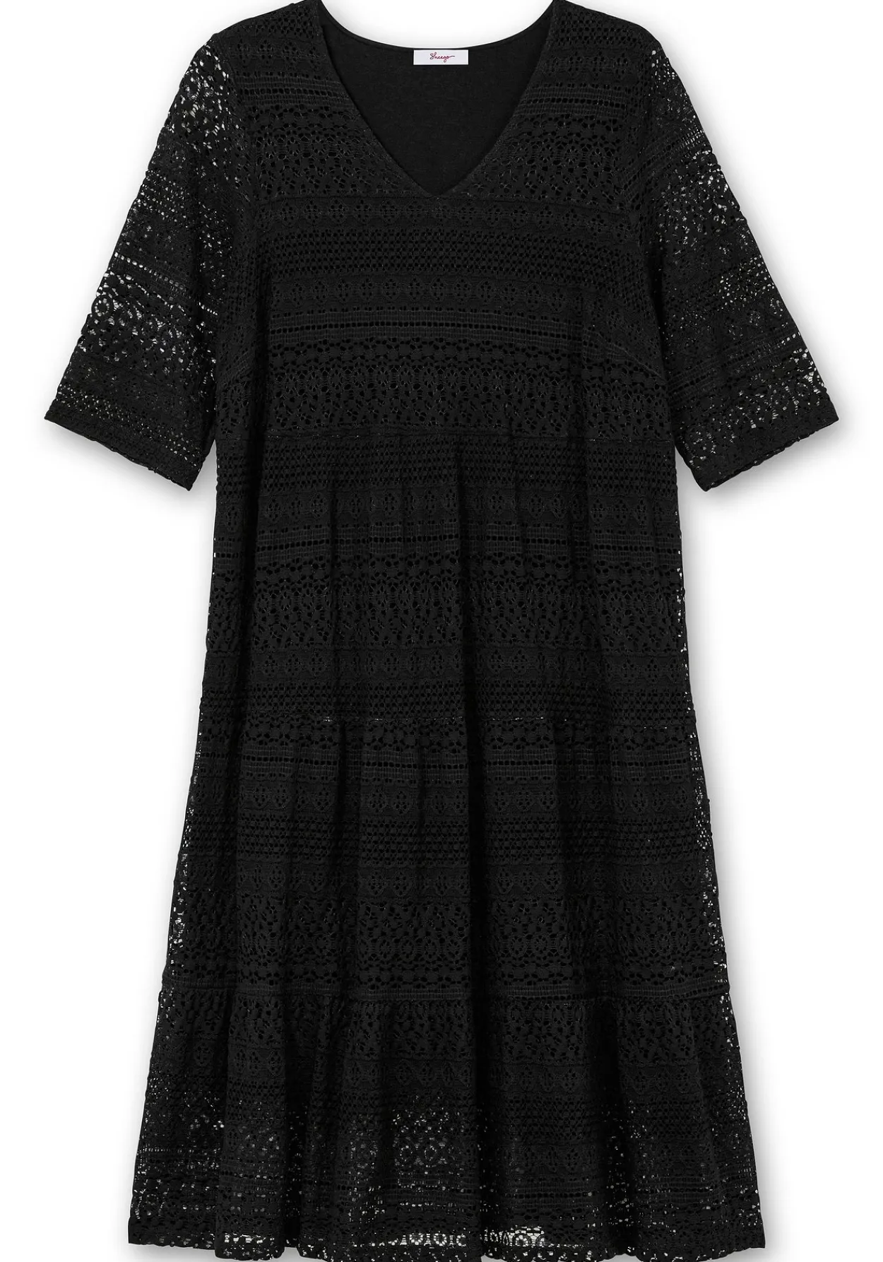Stufenkleid aus Spitze, mit blickdichtem Futter<sheego Discount