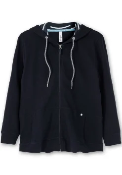 Sweatjacke mit Kapuze, aus Waffelpiqué<sheego Discount