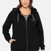 Sweatjacke mit Kapuze und kleinem Brust-Print<sheego Discount