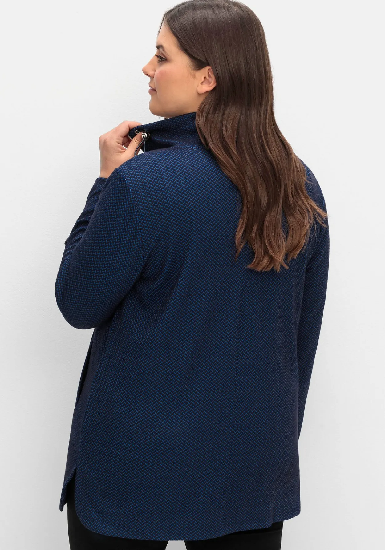 Sweatjacke mit Stehkragen und Jacquardmuster<sheego Clearance