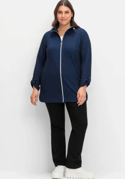 Sweatjacke mit Stehkragen und Jacquardmuster<sheego Clearance