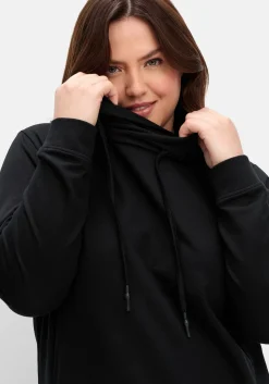 Sweatkleid mit weitem Kragen und Seitentaschen<sheego Online