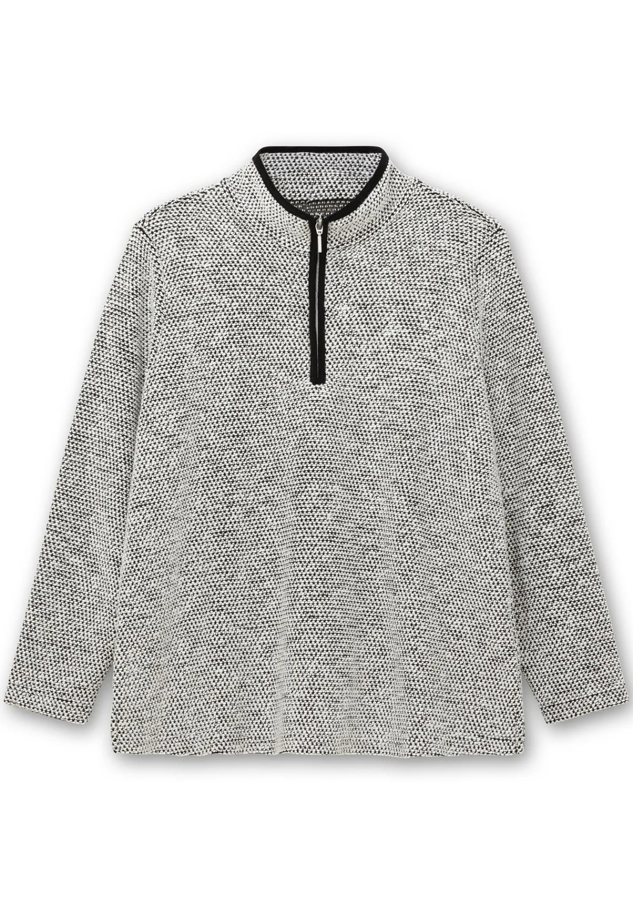 Sweatshirt in Bouclé-Qualität, mit Troyerkragen<sheego Discount