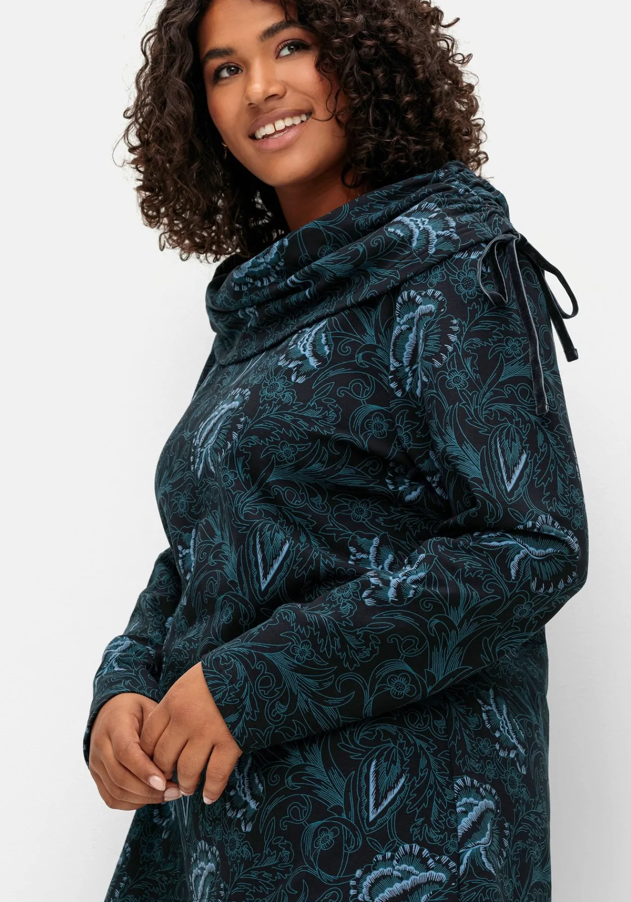 Sweatshirt in Longform mit weitem Kragen<sheego by Joe Browns Clearance
