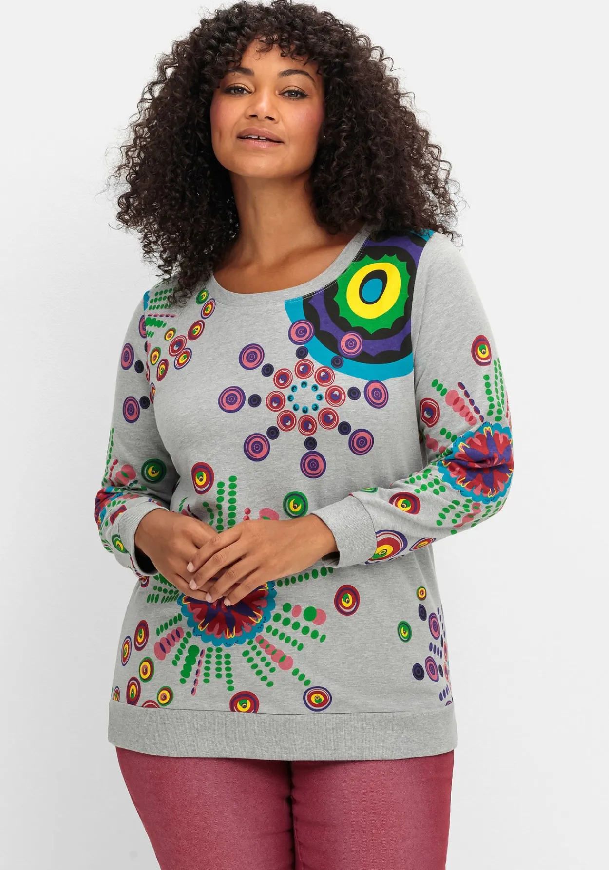 Sweatshirt mit grafischem Druck, im lockeren Schnitt<sheego New