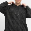 Sweatshirt mit Kapuze, in Salz-und-Pfeffer-Optik<sheego Discount