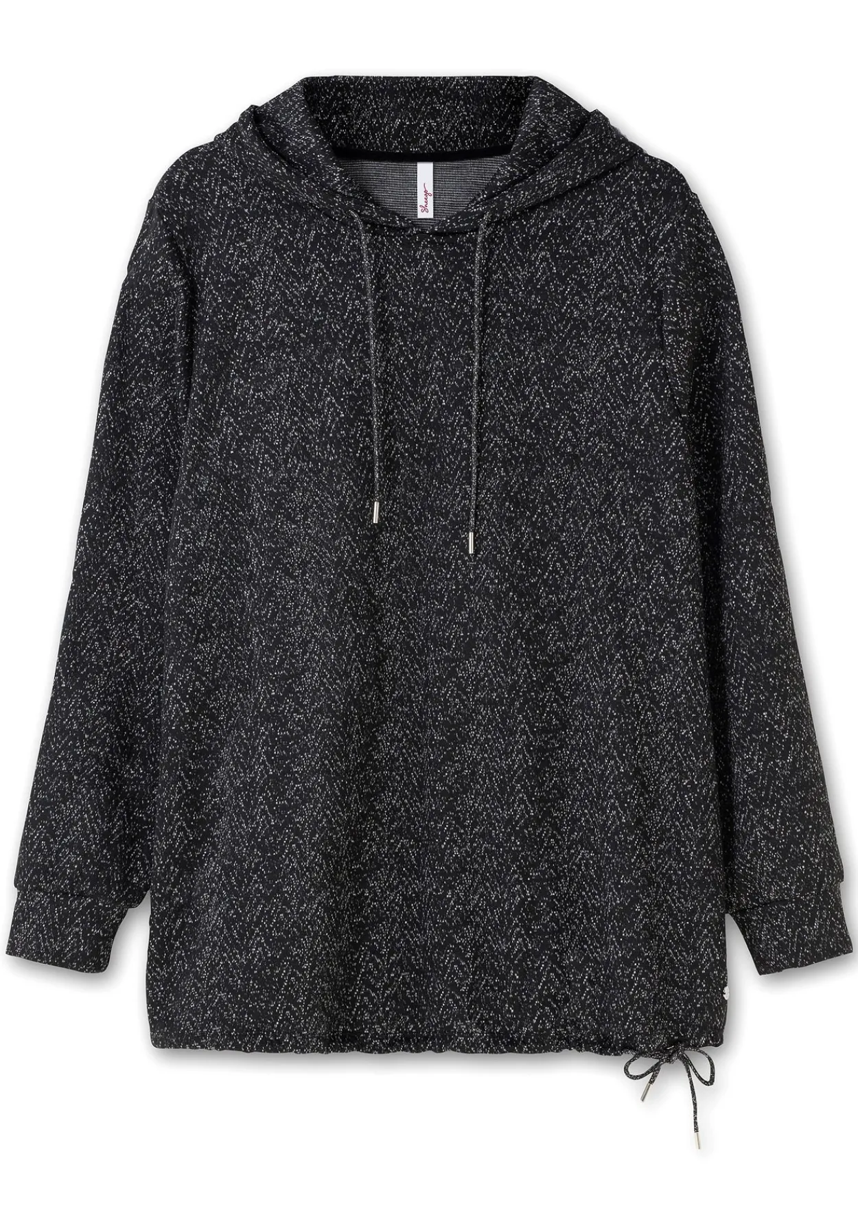 Sweatshirt mit Kapuze, in Salz-und-Pfeffer-Optik<sheego Discount