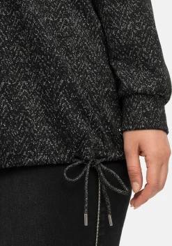 Sweatshirt mit Kapuze, in Salz-und-Pfeffer-Optik<sheego Discount