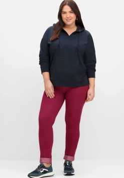 Sweatshirt mit Kapuze und Kängurutasche<sheego New