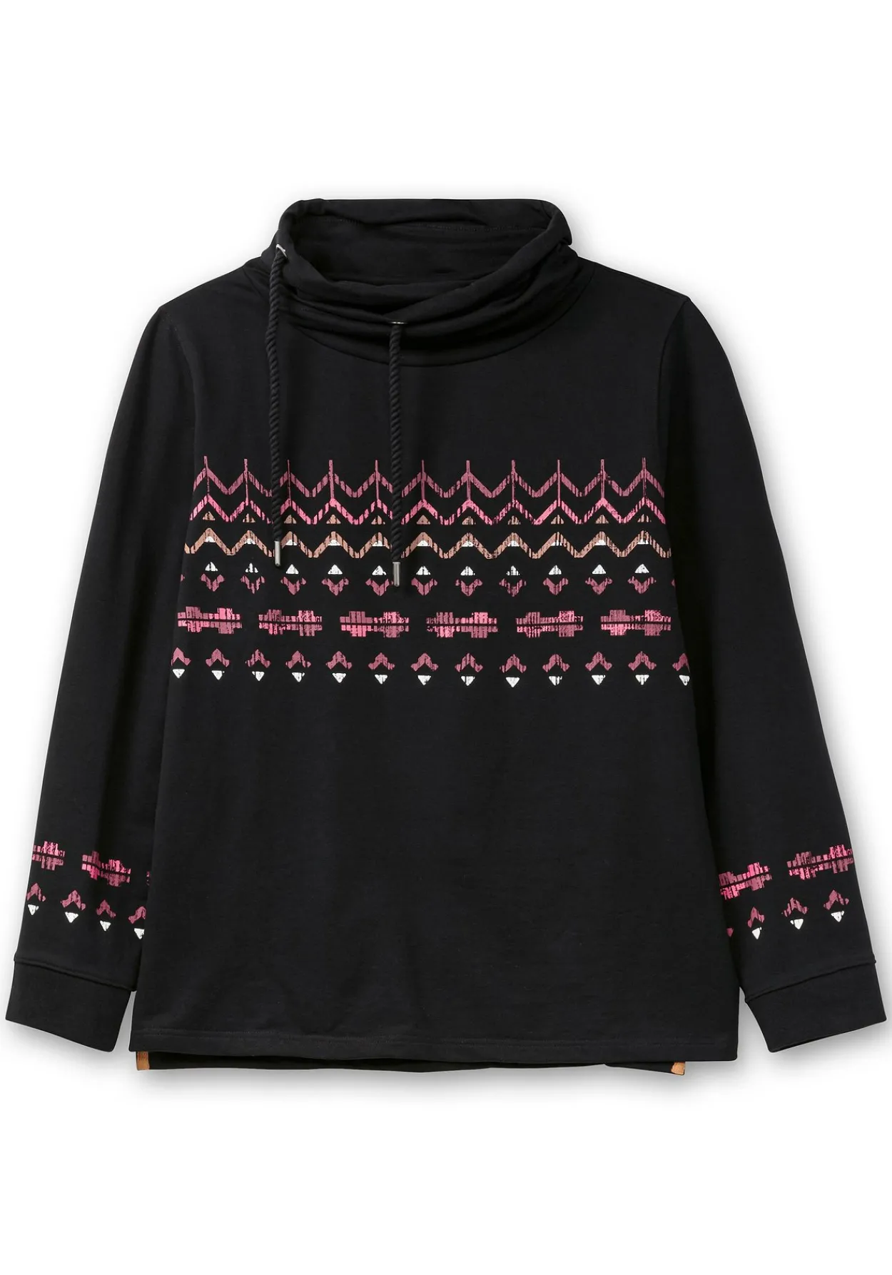 Sweatshirt mit Norwegerprint und weitem Stehkragen<sheego Online