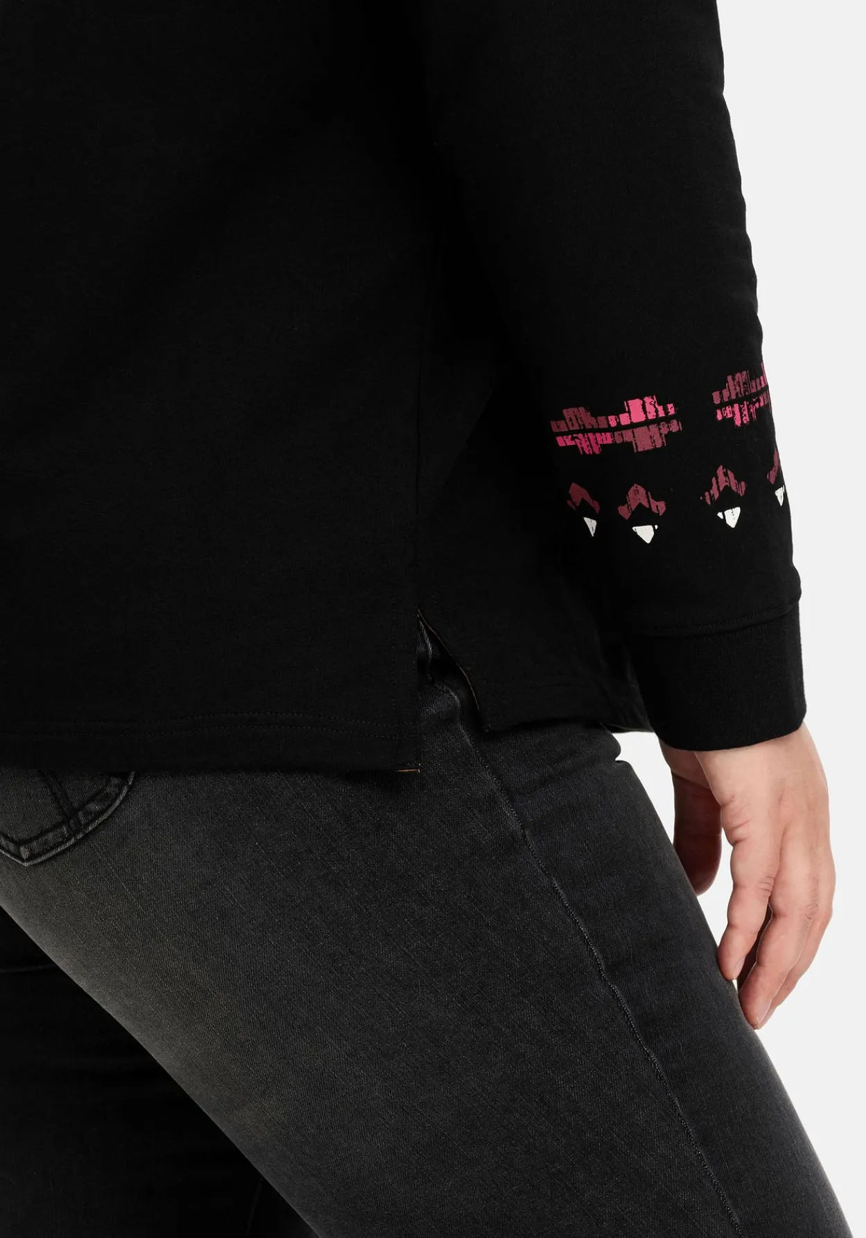 Sweatshirt mit Norwegerprint und weitem Stehkragen<sheego Online