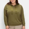 Sweatshirt mit Satinbändern und Galonstreifen<sheego Outlet