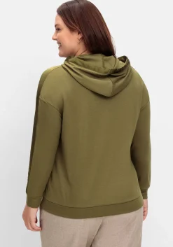 Sweatshirt mit Satinbändern und Galonstreifen<sheego Outlet