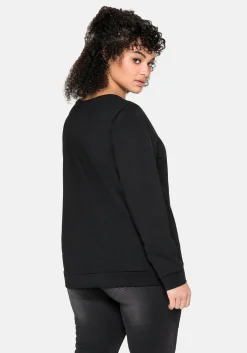 Sweatshirt mit seitlichen Reißverschlüssen<sheego Discount