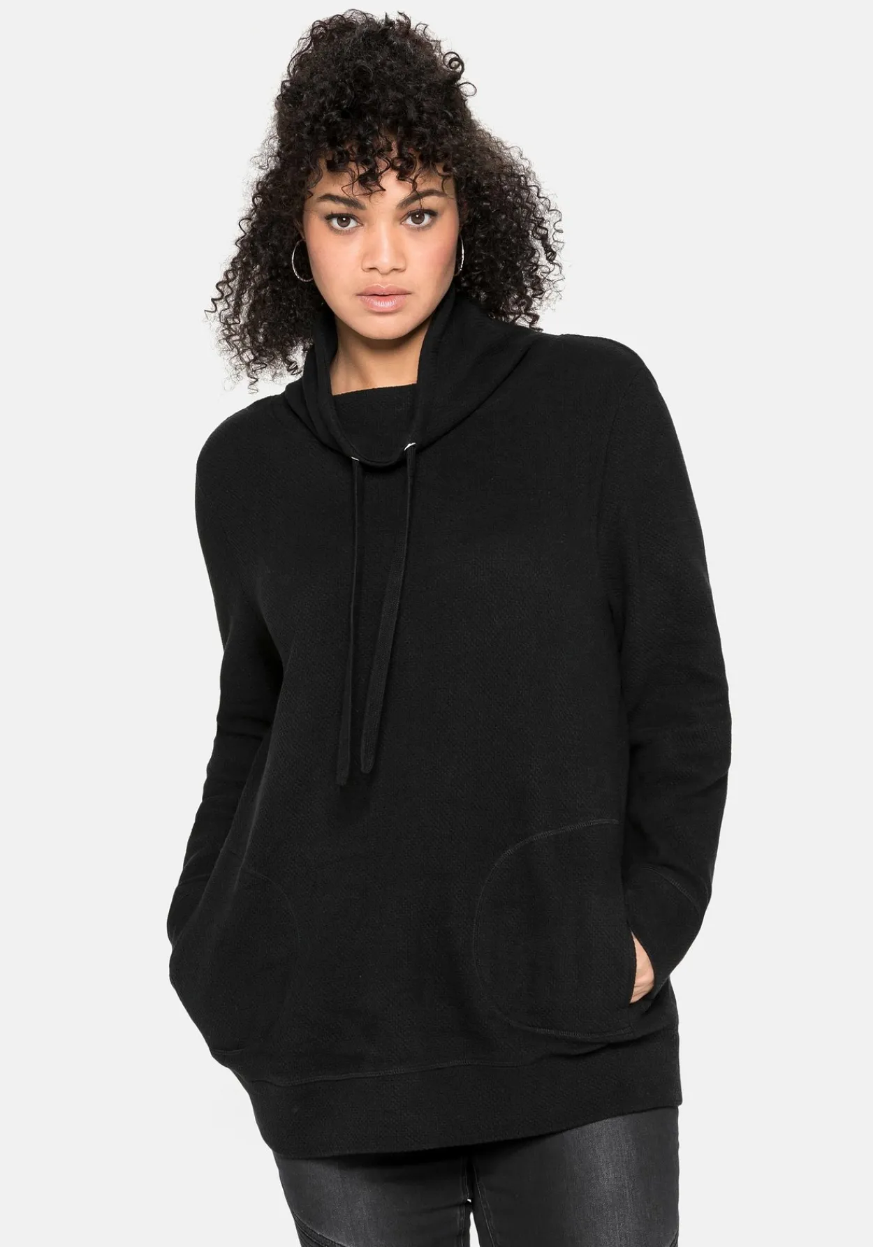 Sweatshirt mit Stehkragen, in Waffelpiqué-Optik<sheego New
