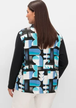 Sweatshirt mit Stehkragen und Grafikprint<sheego Hot