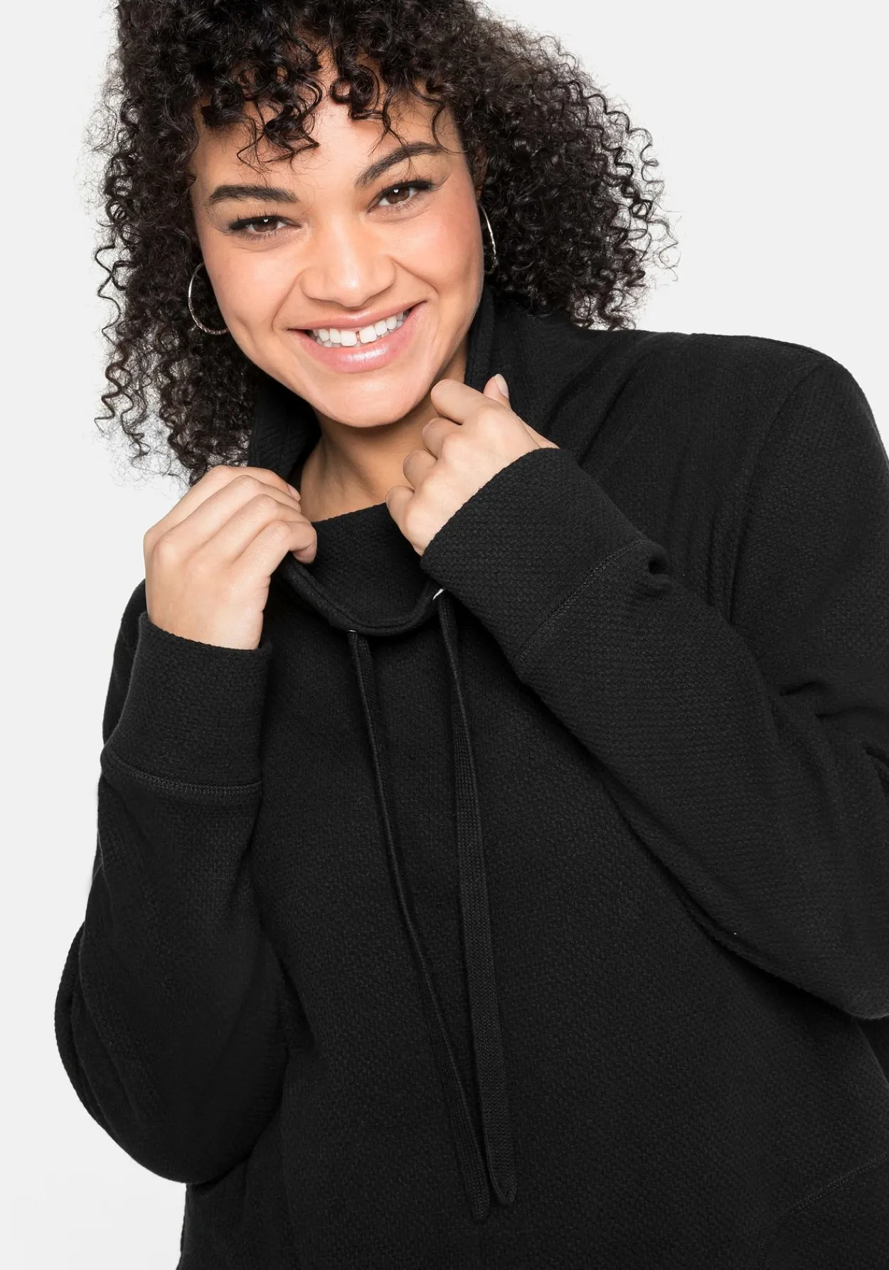 Sweatshirt mit Stehkragen, in Waffelpiqué-Optik<sheego New
