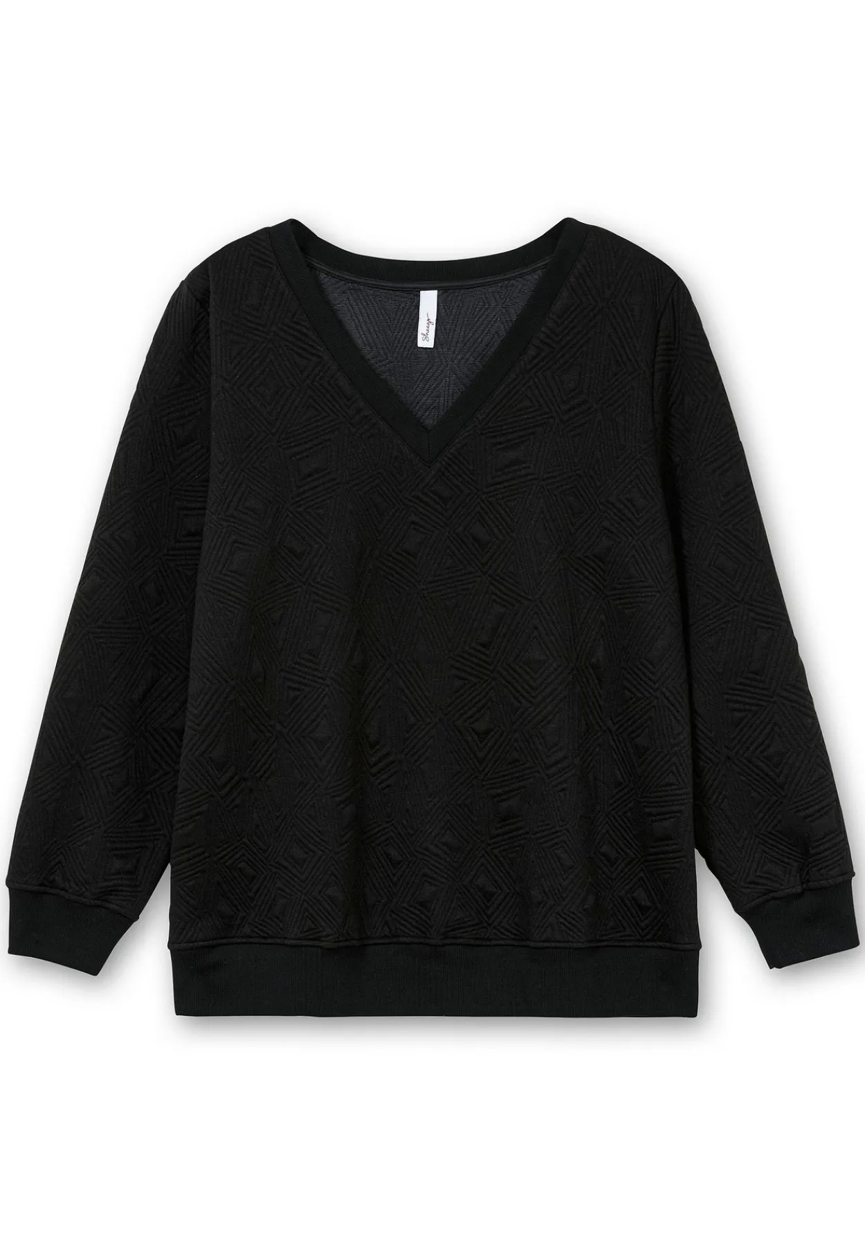 Sweatshirt mit Steppmuster und V-Ausschnitt<sheego Hot