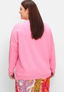 Sweatshirt mit Wordingprint und V-Ausschnitt<sheego loves miss goodlife Outlet