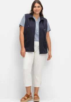 Sweatweste mit Reißverschluss und Umlegekragen<sheego Discount