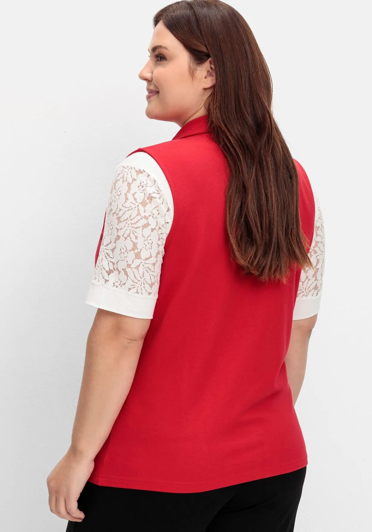 Sweatweste mit Reißverschluss und Umlegekragen<sheego Fashion