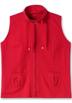 Sweatweste mit Reißverschluss und Umlegekragen<sheego Fashion