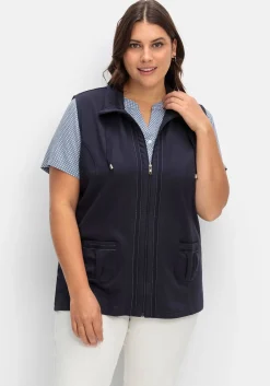 Sweatweste mit Reißverschluss und Umlegekragen<sheego Discount