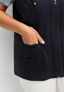 Sweatweste mit Reißverschluss und Umlegekragen<sheego Discount