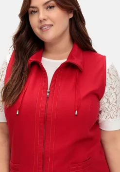 Sweatweste mit Reißverschluss und Umlegekragen<sheego Fashion