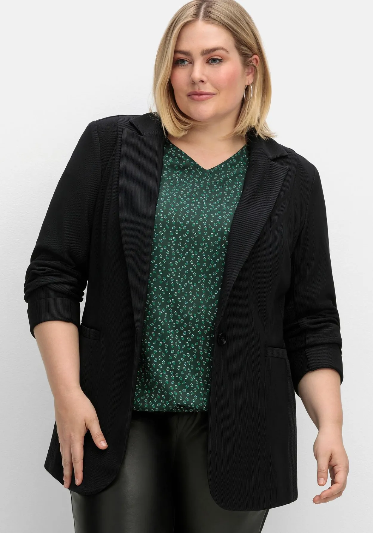 Taillierter Blazer in Ottoman-Rippstruktur<sheego Online