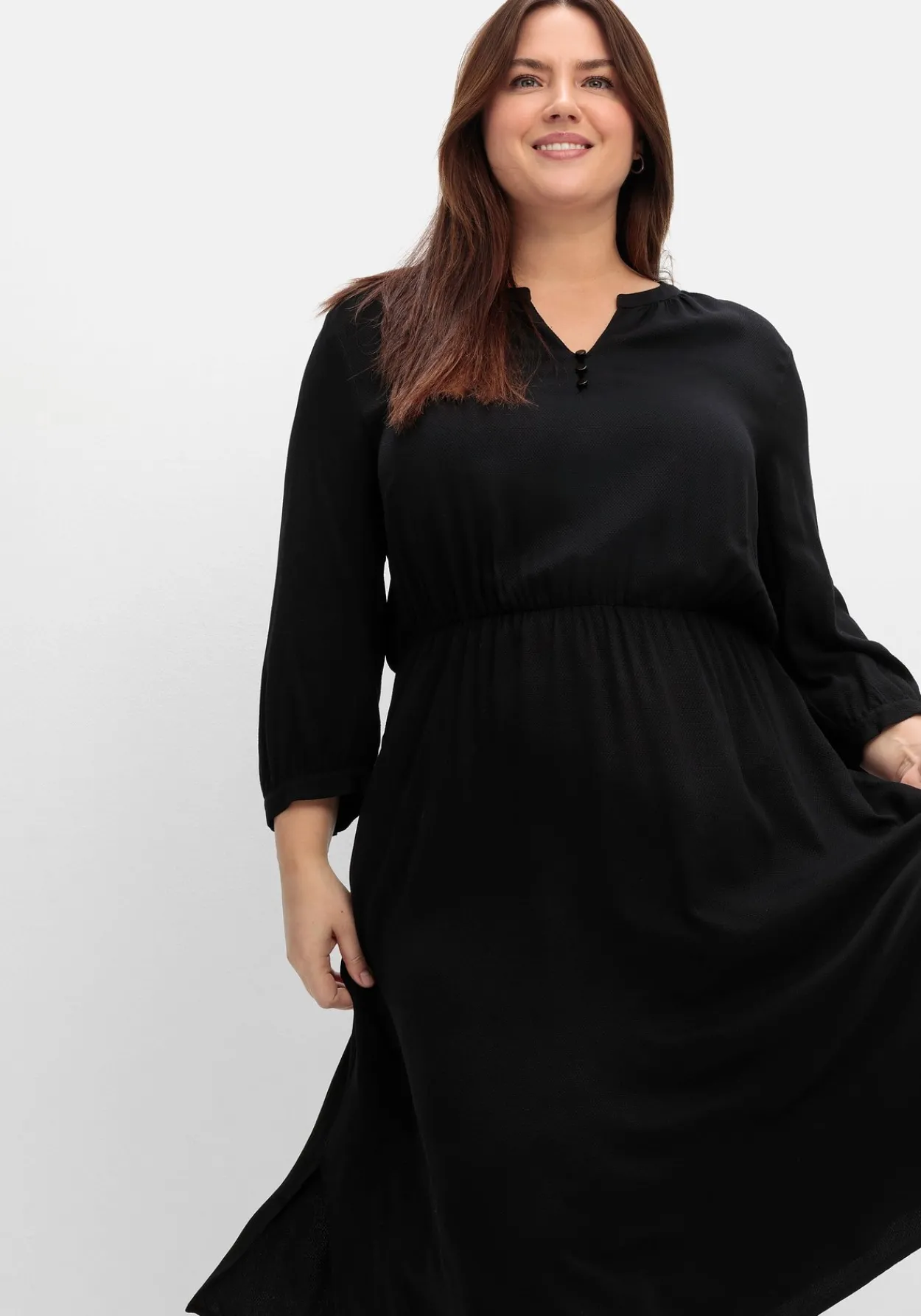 Tailliertes Kleid mit Taschen, in Strukturqualität<sheego New