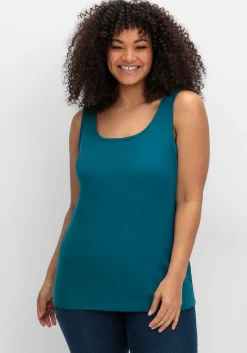 Tanktop aus Baumwolle, mit Rundhalsausschnitt<sheego Online