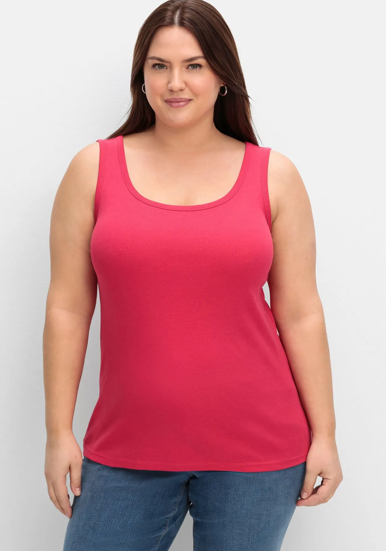 Tanktop aus Baumwolle, mit Rundhalsausschnitt<sheego Best