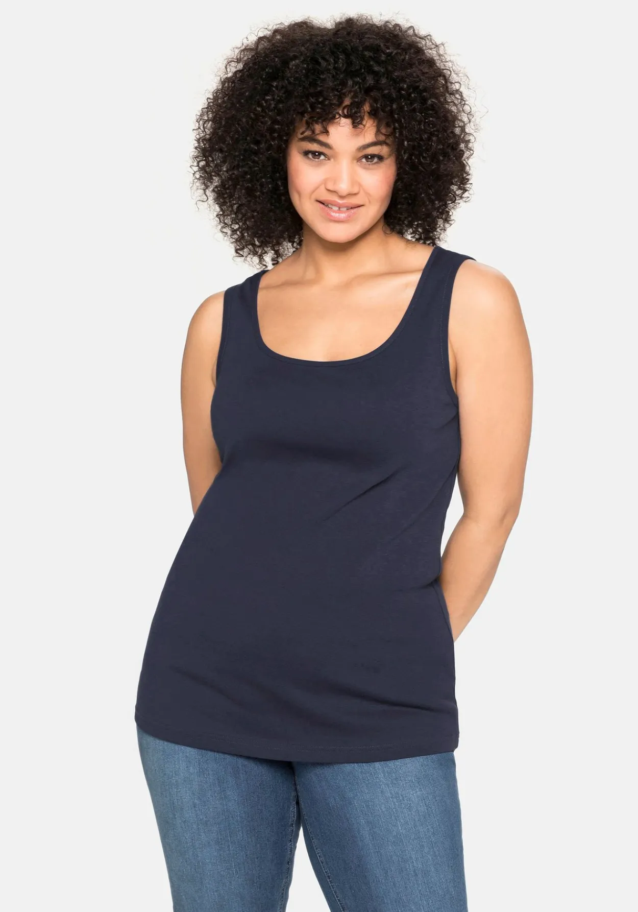 Tanktop aus Baumwolle, mit Rundhalsausschnitt<sheego Best