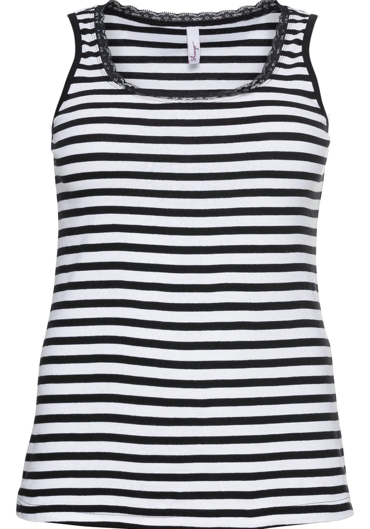 Tanktop mit Ringeln und Spitze am Ausschnitt<sheego Fashion