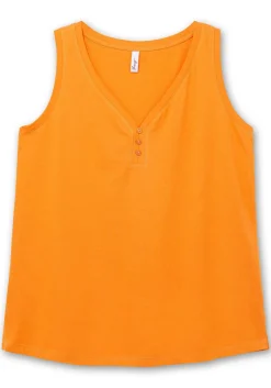 Tanktop mit V-Ausschnitt und Zierknopfleiste<sheego Discount