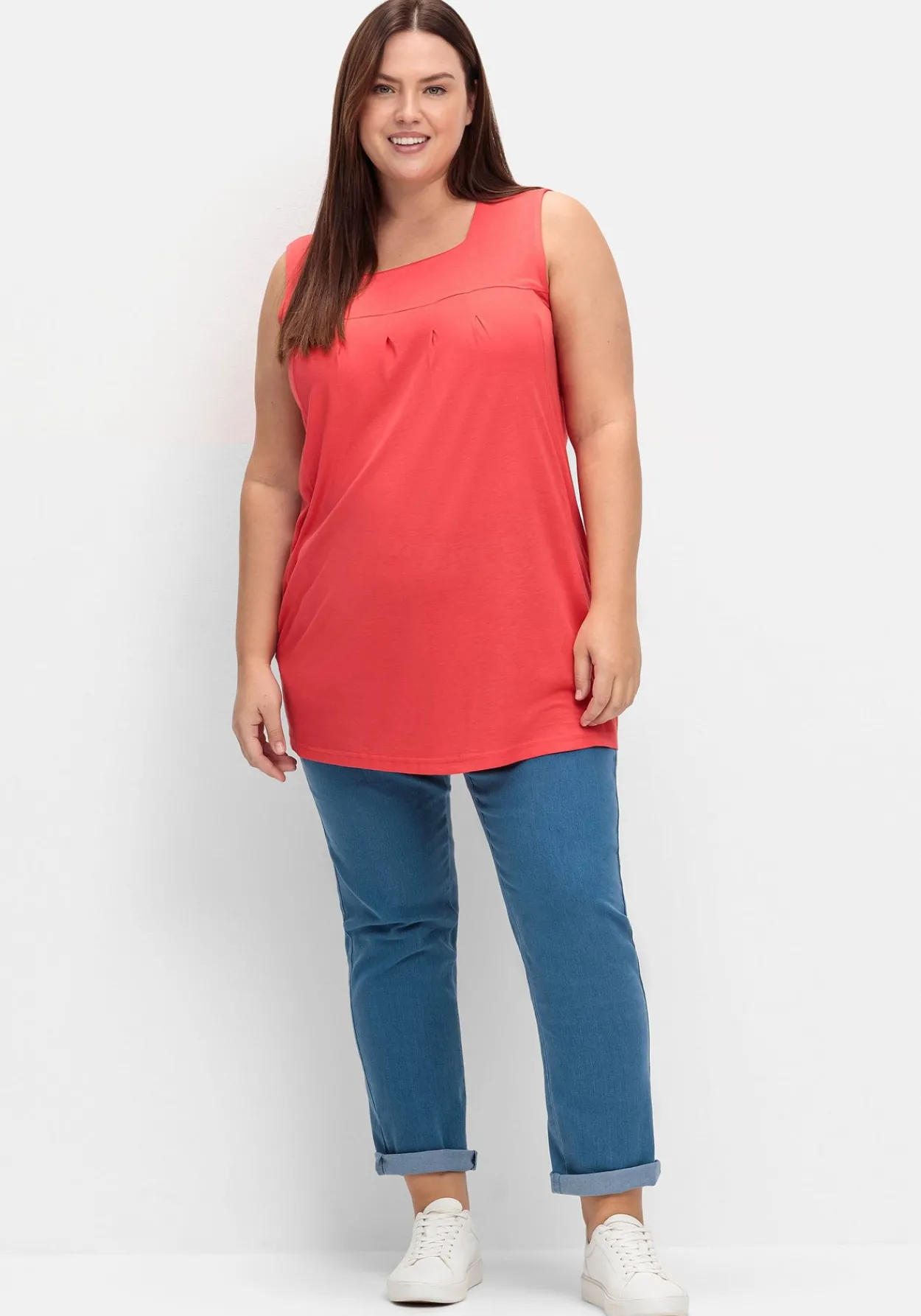 Top in A-Linie, mit Karree-Ausschnitt und Taschen<sheego New