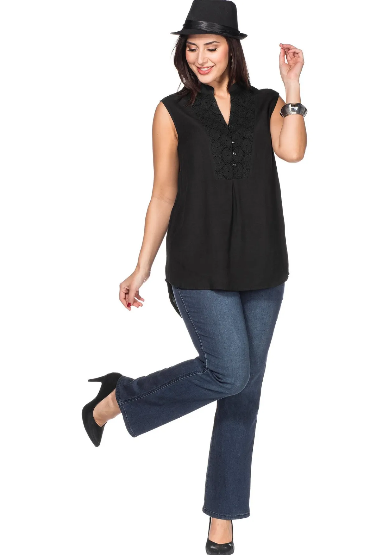 Top mit dekorativem Spitzenbesatz<sheego by Joe Browns Clearance