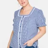 Trachtenbluse im Karo-Design, mit Spitzenbesatz<sheego Hot
