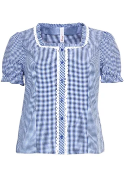 Trachtenbluse im Karo-Design, mit Spitzenbesatz<sheego Hot
