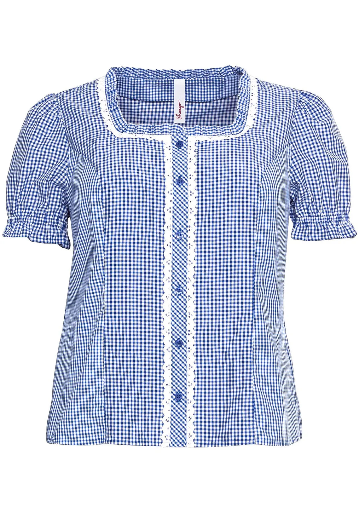 Trachtenbluse im Karo-Design, mit Spitzenbesatz<sheego Hot